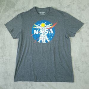V Fifth Sun NASA Vitruvian Man TShirt Gray Mens Large Astronaut Graphic DaVinci